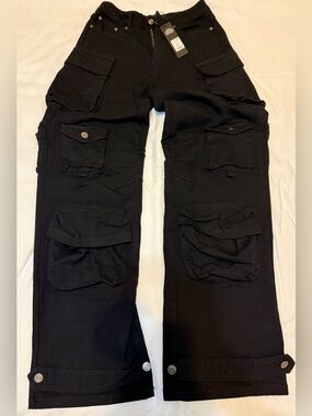 Fashion Nova Courtney Cargo Jeans - Black